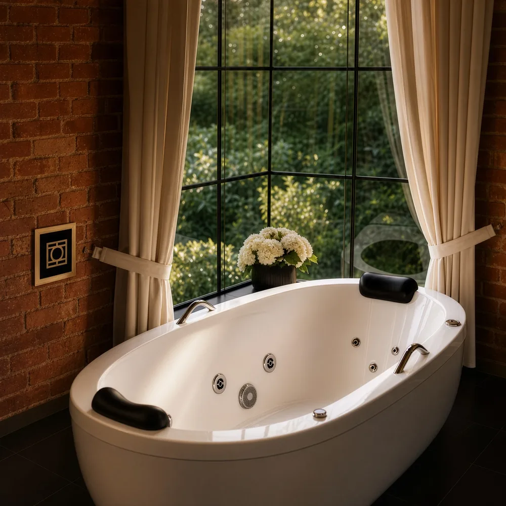 Bathroom with a freestanding tub